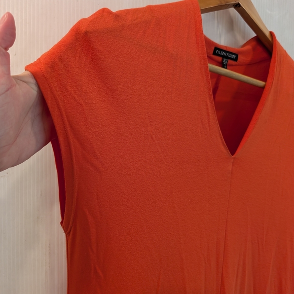 EILEEN FISHER Womens Lightweight Viscose Jersey Stretch Drape V-neck Dress - Picture 3 of 11